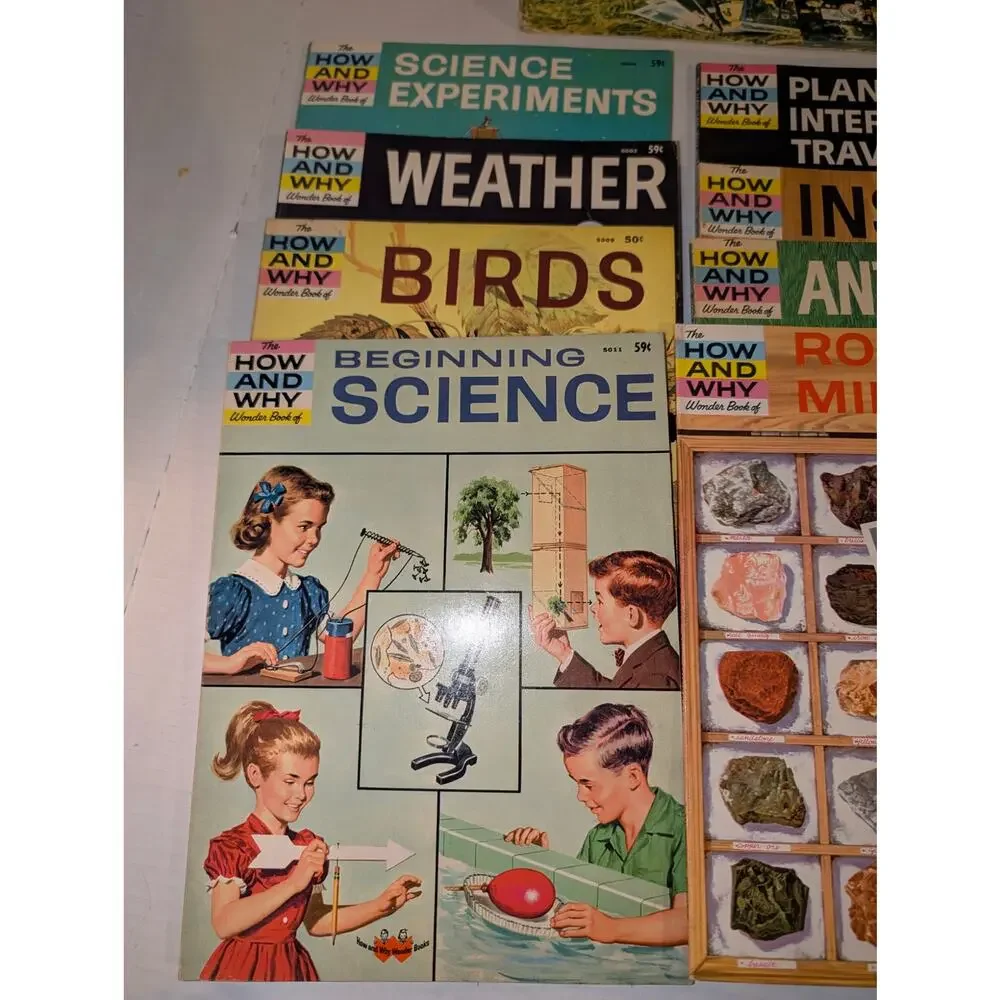 Vintage 1960's Box 17 HOW & WHY Wonder Books Science Nature History Never Read